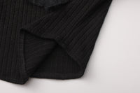 Black Knitted Lace Off-The-Shoulder Top