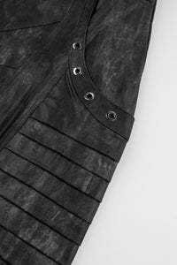 Pleated Wash Black Denim Pants