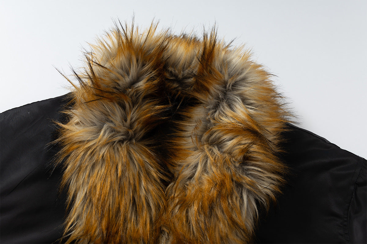 Oversize Faux Fur Flight Bomber Jacket