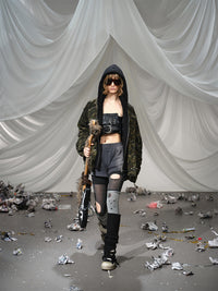 Army Green Hooded Layer Jacket