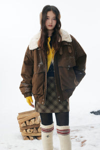 Brown Fleece Neck Funnel Hunter Jackets