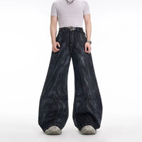 Wave Stitched Denim Pants