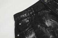 Brushed Black Studded Denim Pants