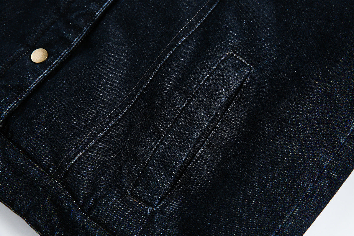 Detachable Faux Fur Denim Jacket