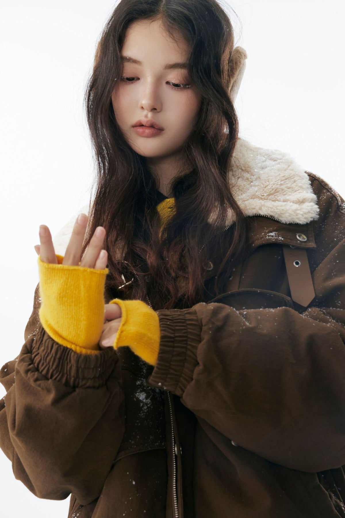 Brown Fleece Neck Funnel Hunter Jackets