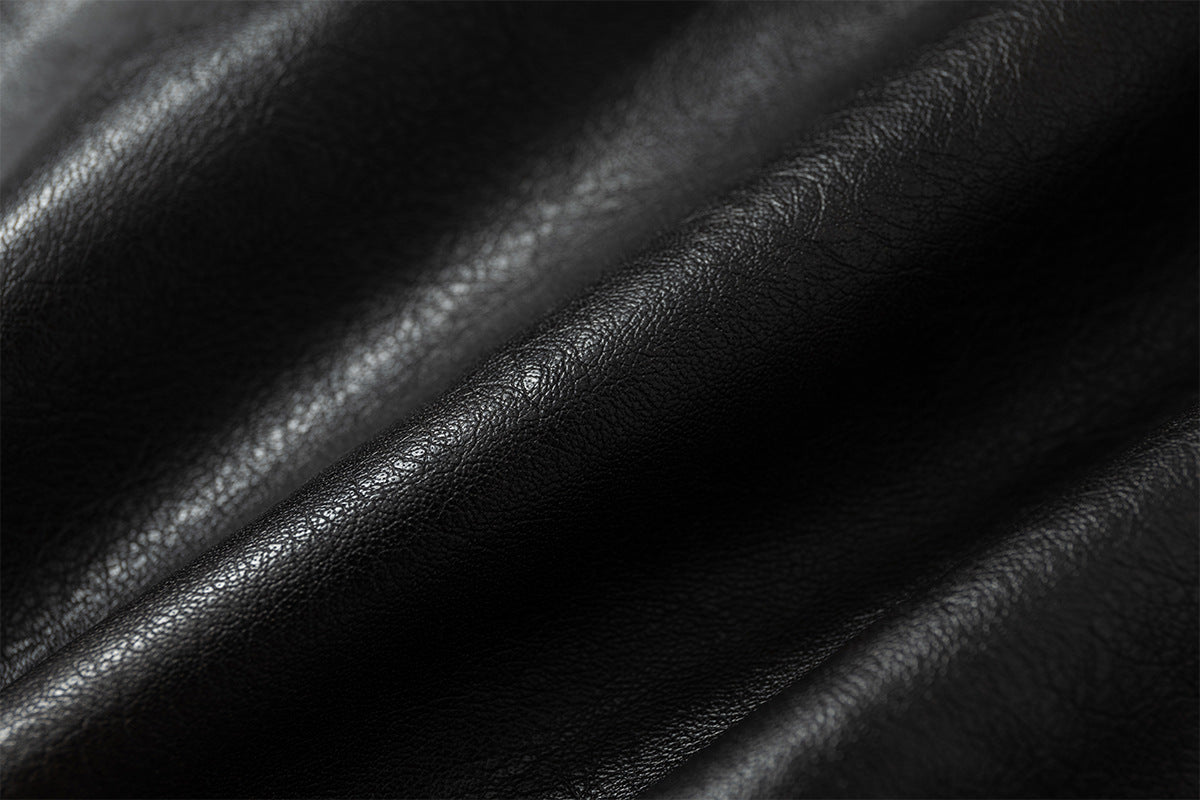 Oversize Fleece Lining Faux Leather Flight Bomber Jacket