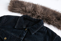 Detachable Faux Fur Denim Jacket