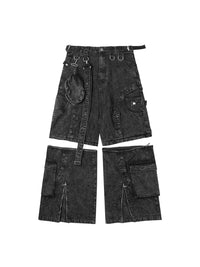 Detachable Cargo Denim Pants