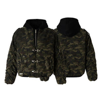 Army Green Hooded Layer Jacket