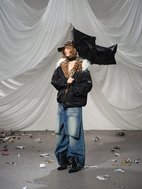 Leopard Fleeced Faux Fur Hooded Flight Jackets