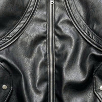 Faux Leather Flight Pocket Bomber