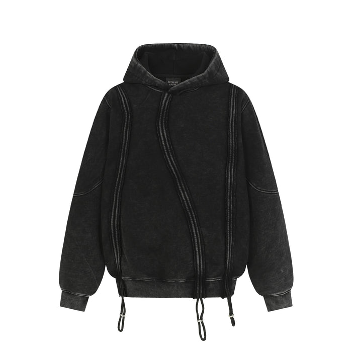 Gathered Waved Hoodie