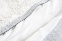 White Fleece Fur Hooded Zip Up Jackets