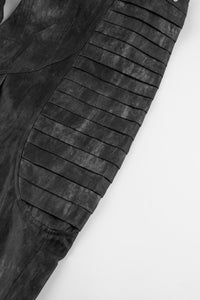 Pleated Wash Black Denim Pants