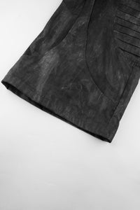 Pleated Wash Black Denim Pants