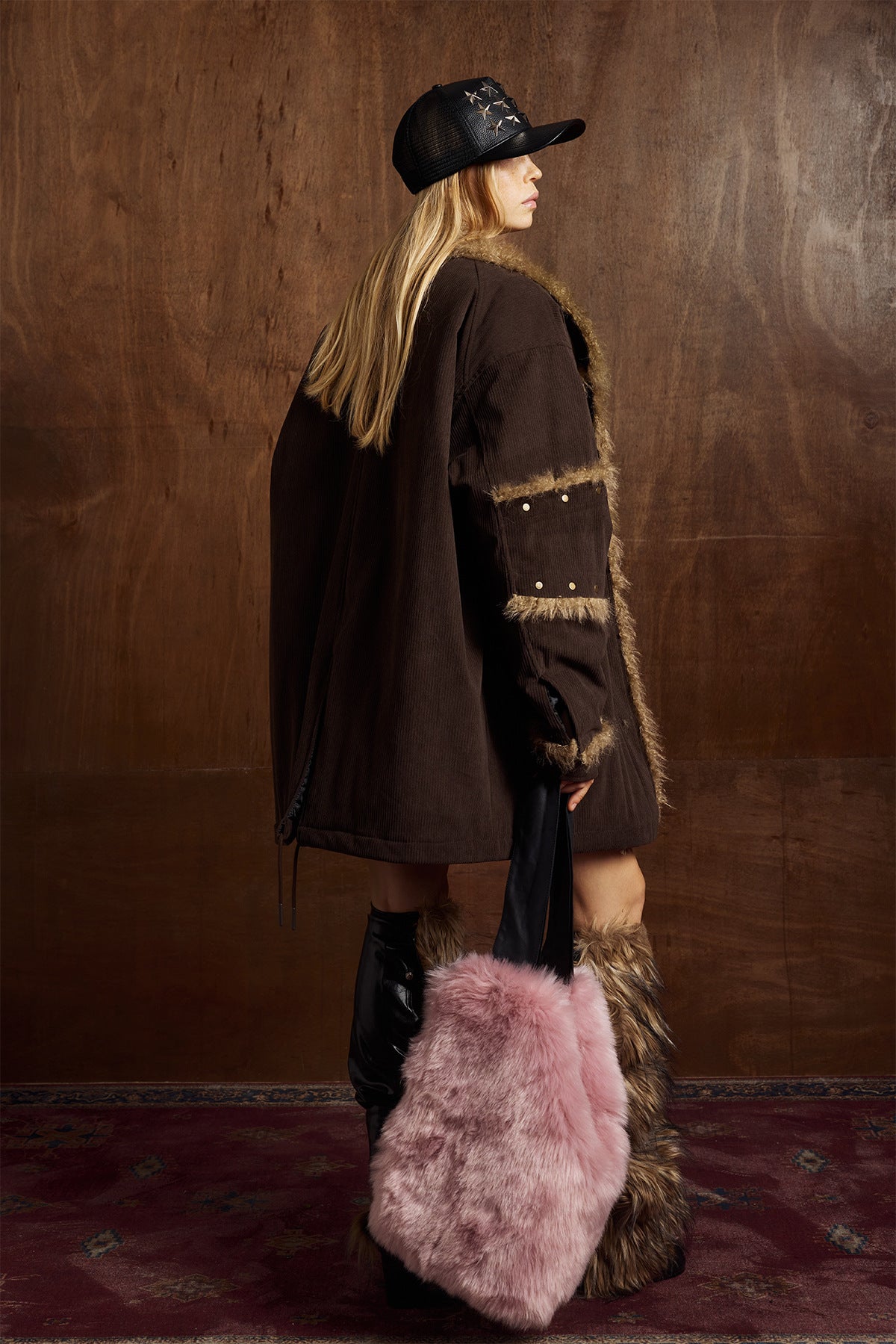 Brown Faux Fur Heavy Hunter Coat