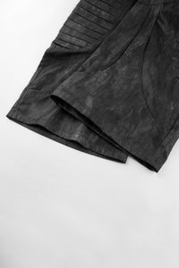 Pleated Wash Black Denim Pants