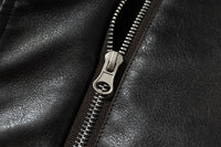 Oversize Fleece Lining Faux Leather Flight Bomber Jacket