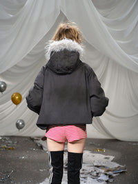 Asymmetrical Zip Hooded Jacket