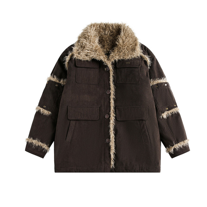 Brown Faux Fur Heavy Hunter Coat