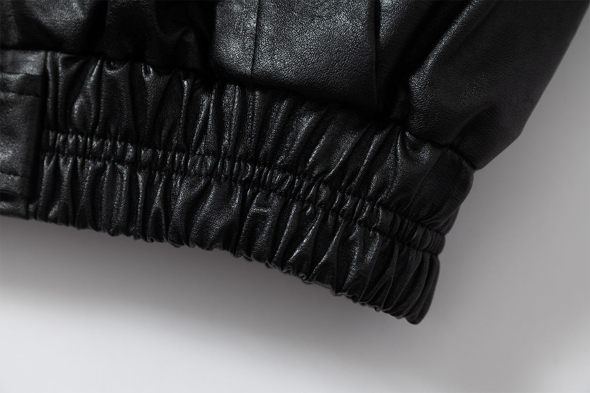 Detachable Fleece Neck Oversized Flight Bomber Jacket