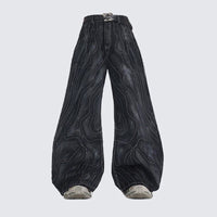 Wave Stitched Denim Pants