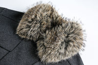 Grey Detachable Faux Fur Neck Hiking Jacket