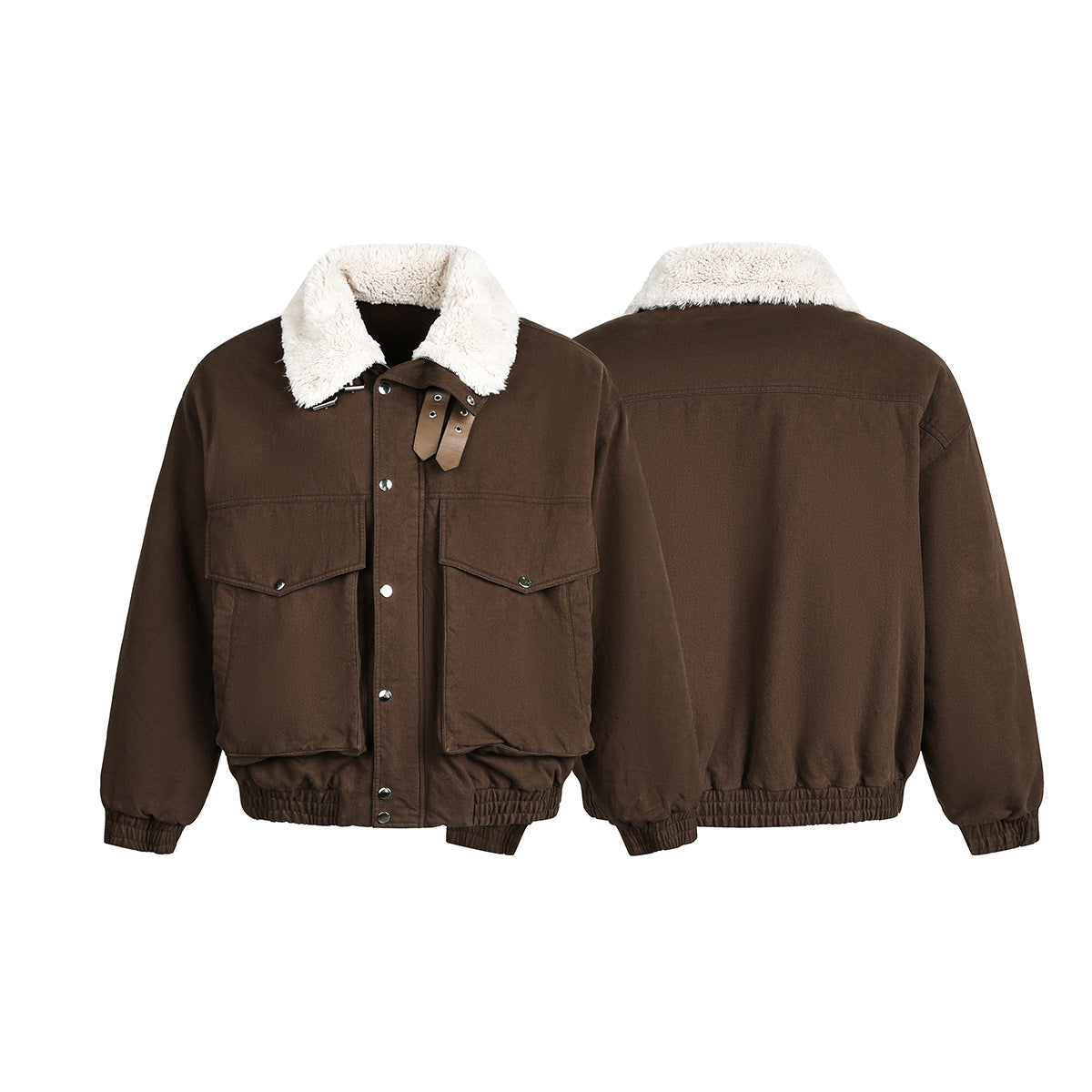 Brown Fleece Neck Funnel Hunter Jackets