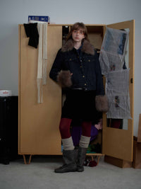 Detachable Faux Fur Denim Jacket