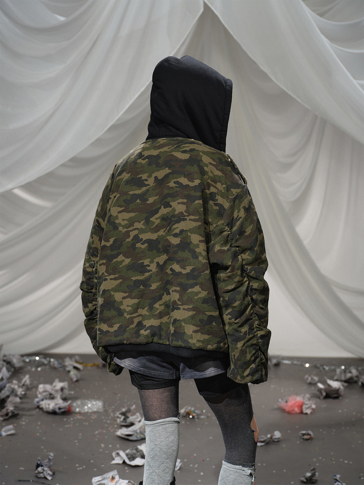 Army Green Hooded Layer Jacket
