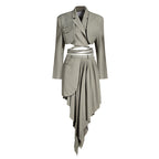 PLEATED SUIT DRESS