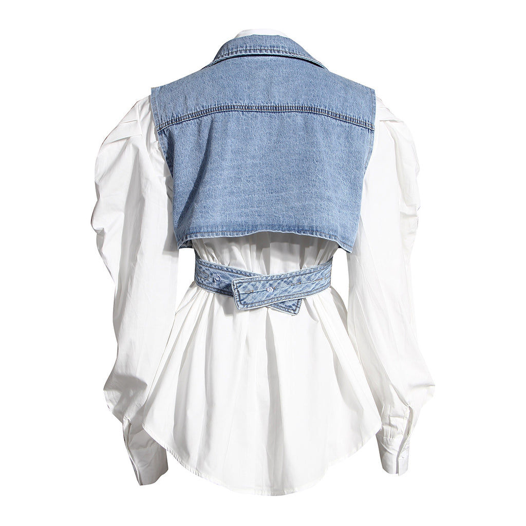 DENIM 2PCS TOP