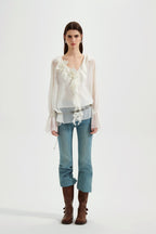 Fine Glittering White Iris Shirt