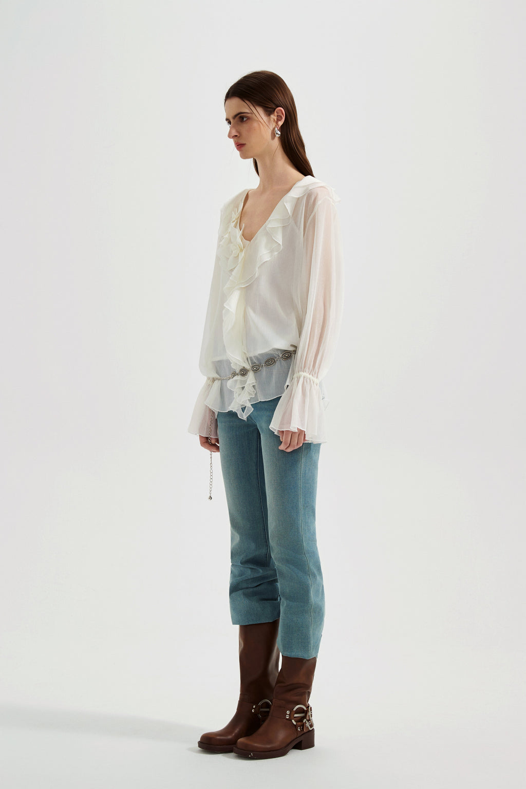 Fine Glittering White Iris Shirt