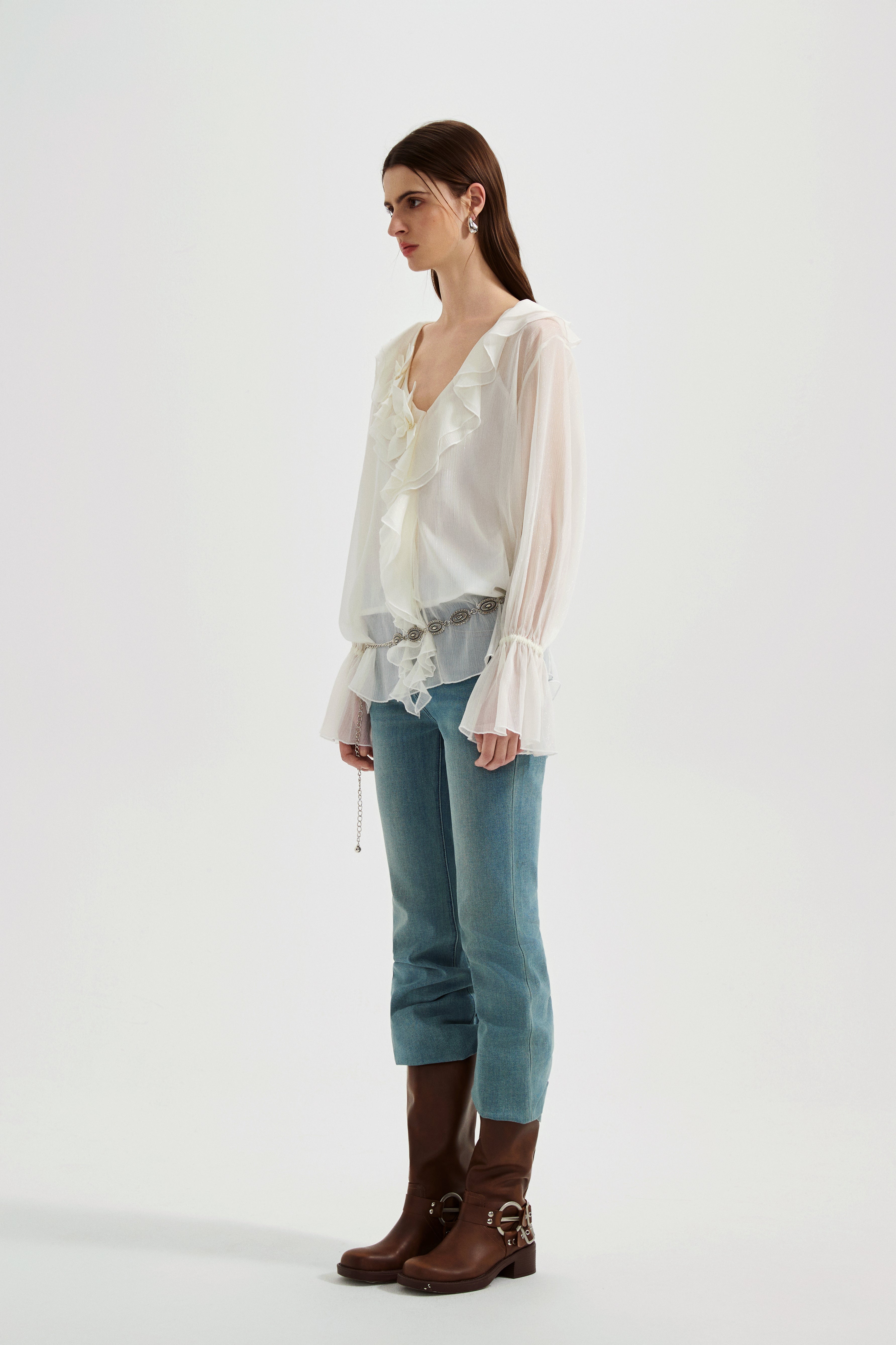 Fine Glittering White Iris Shirt