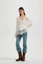 Fine Glittering White Iris Shirt