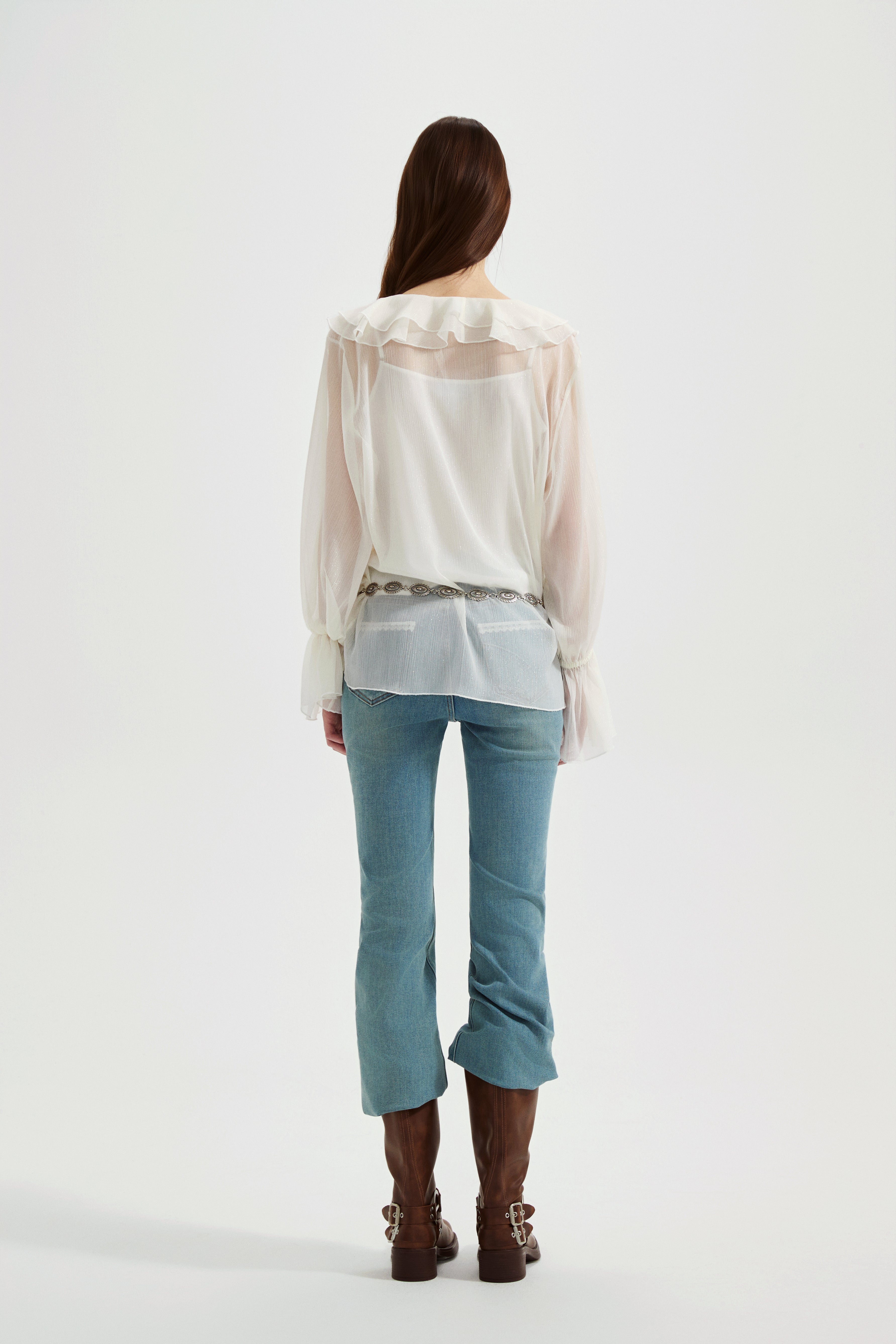 Fine Glittering White Iris Shirt