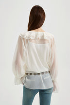 Fine Glittering White Iris Shirt