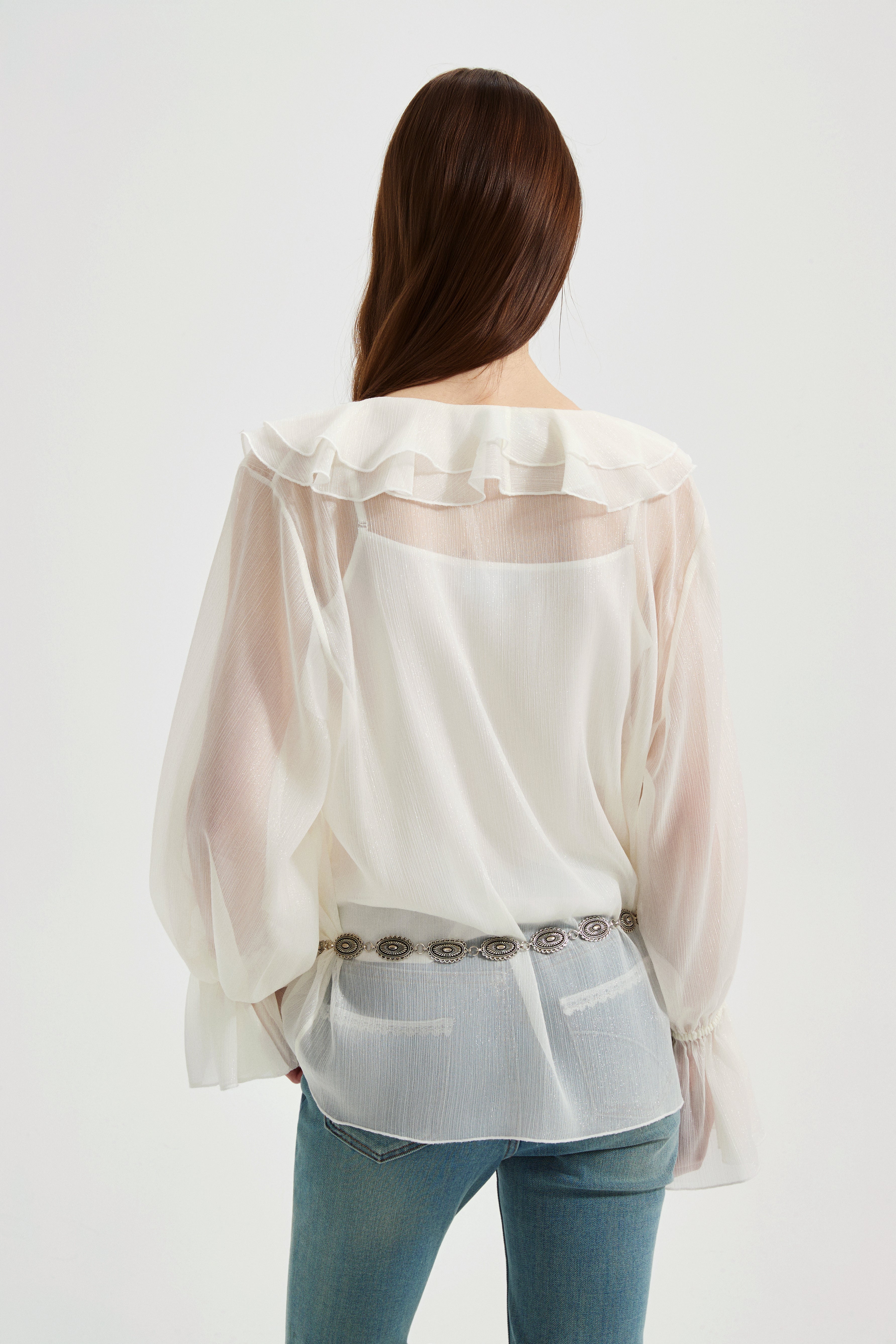 Fine Glittering White Iris Shirt