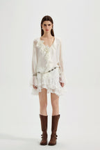 Fine Glittering White Iris Shirt