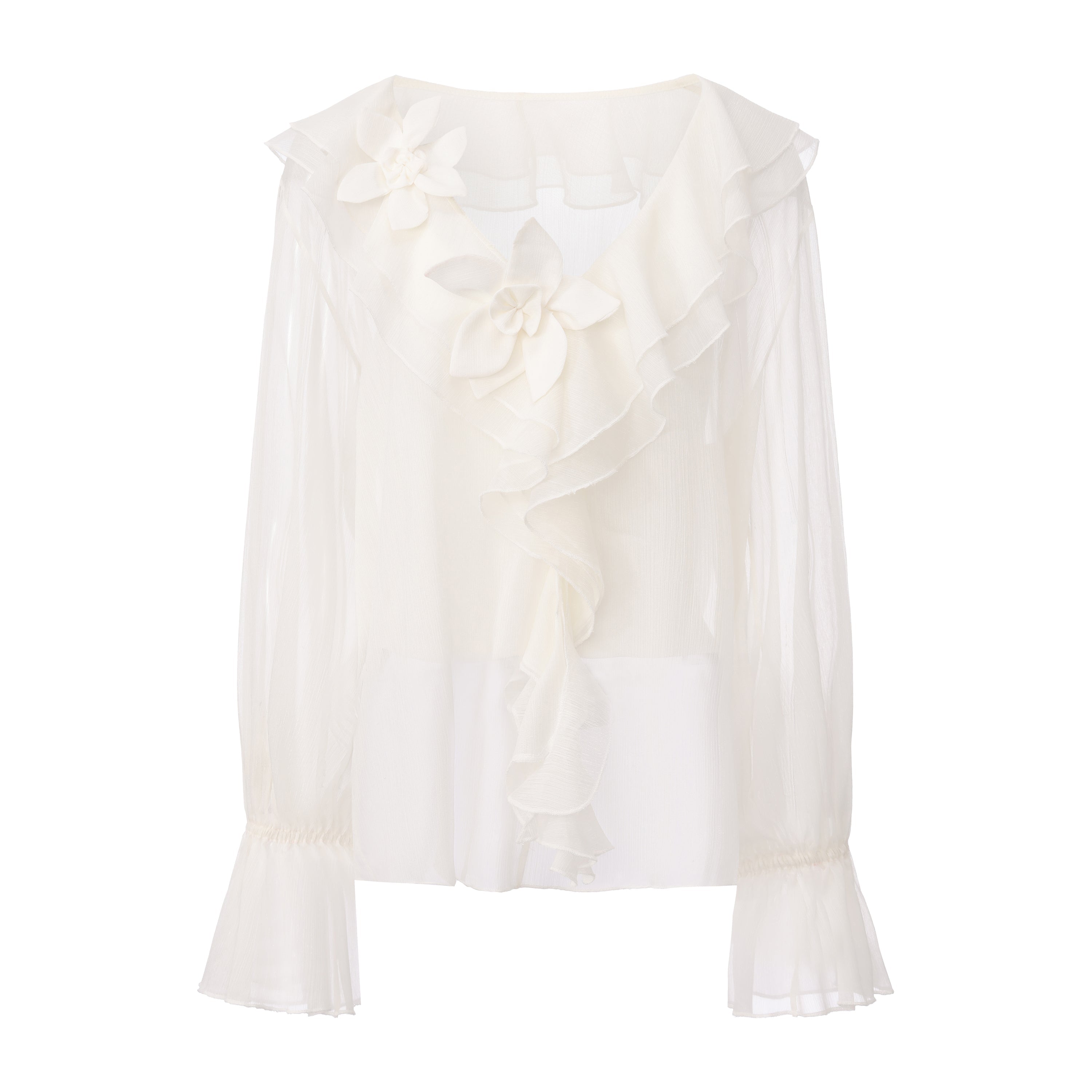 Fine Glittering White Iris Shirt