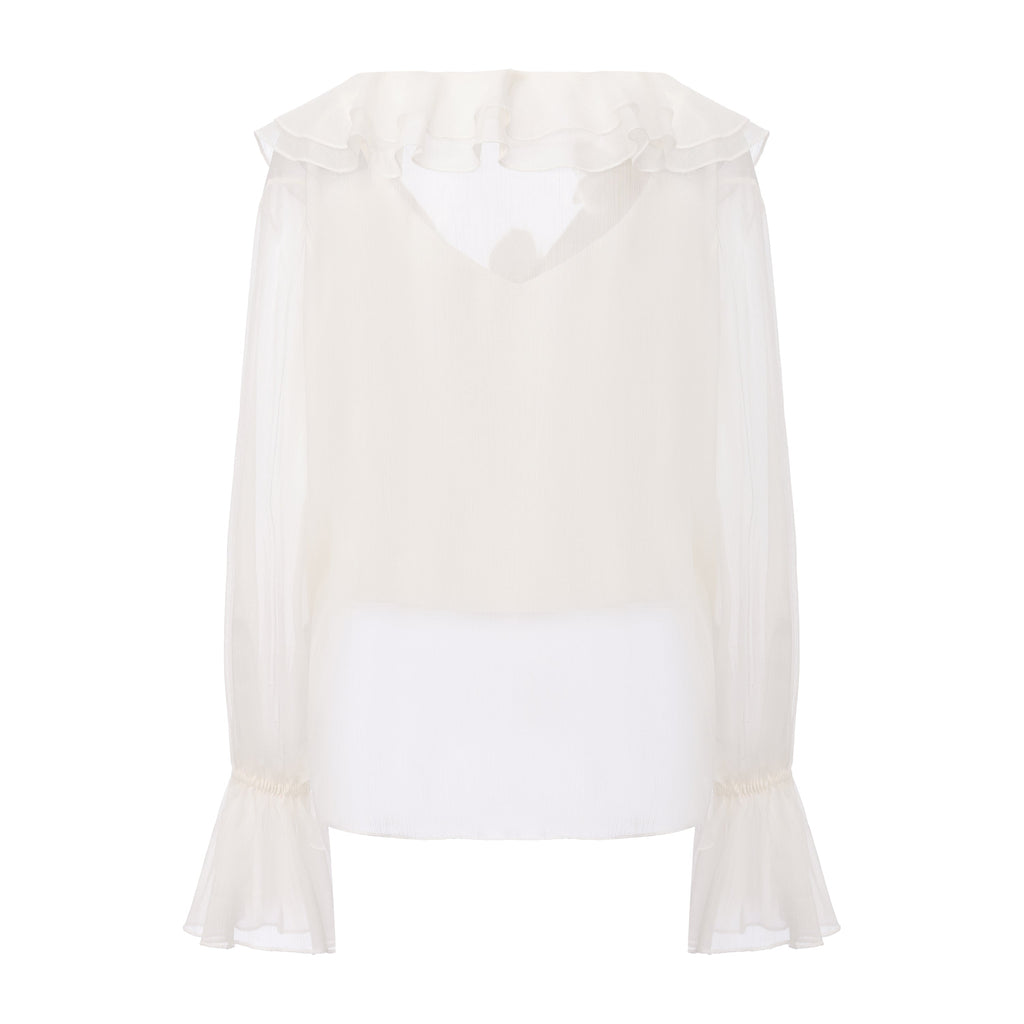 Fine Glittering White Iris Shirt