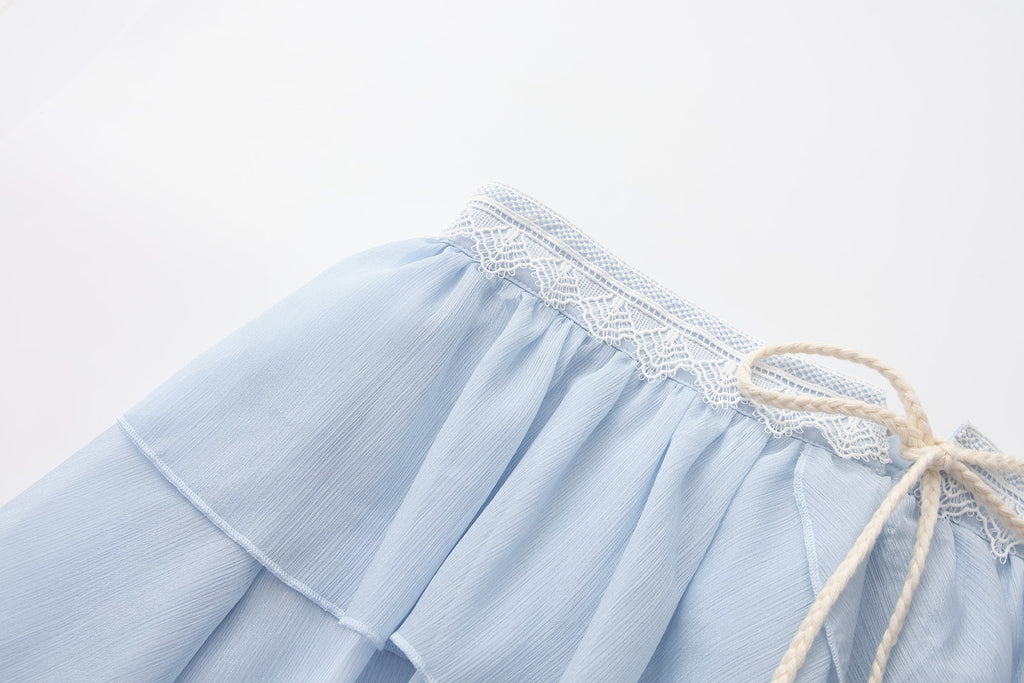 Blue Ribbon Woven Neck Top