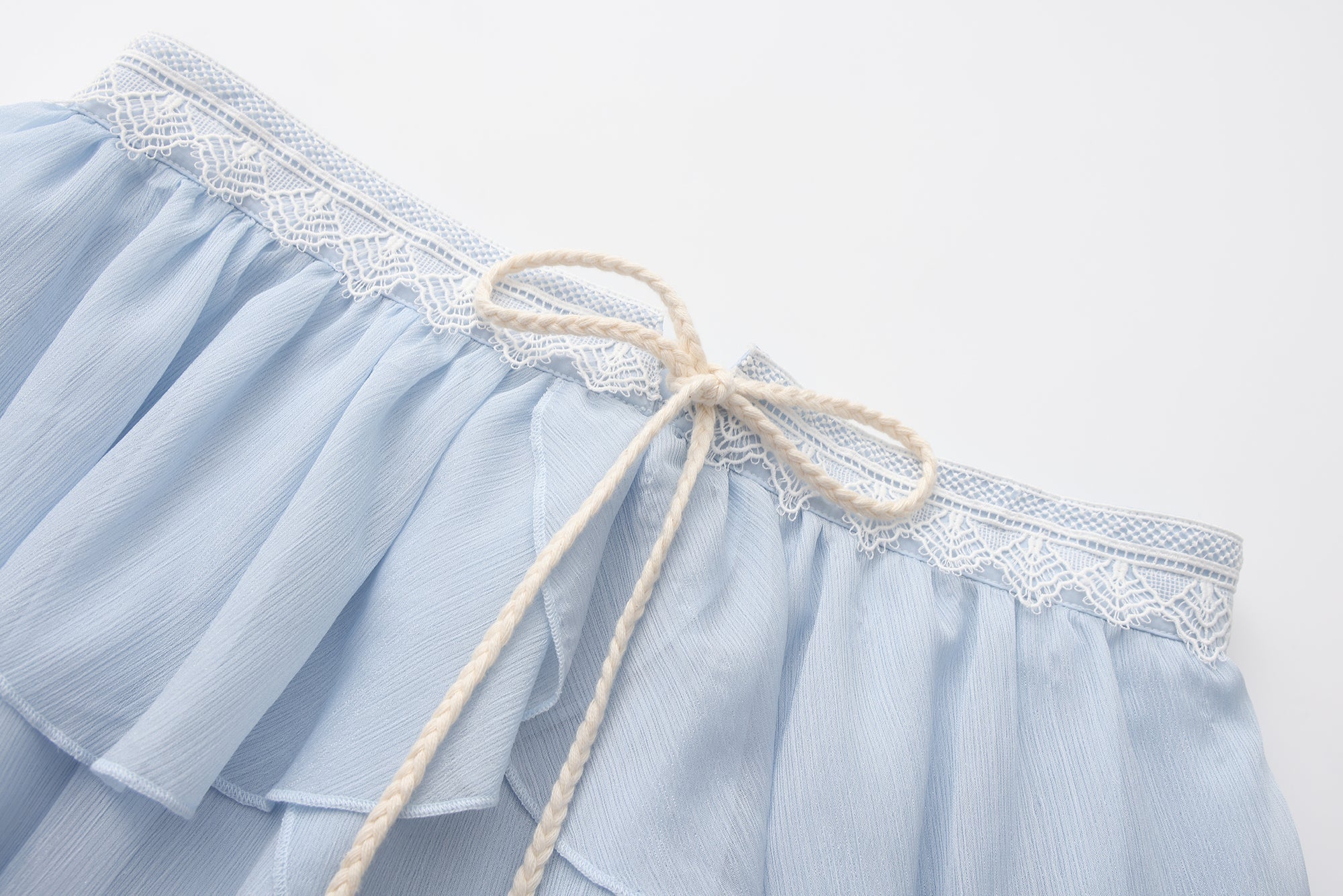 Blue Ribbon Woven Neck Top