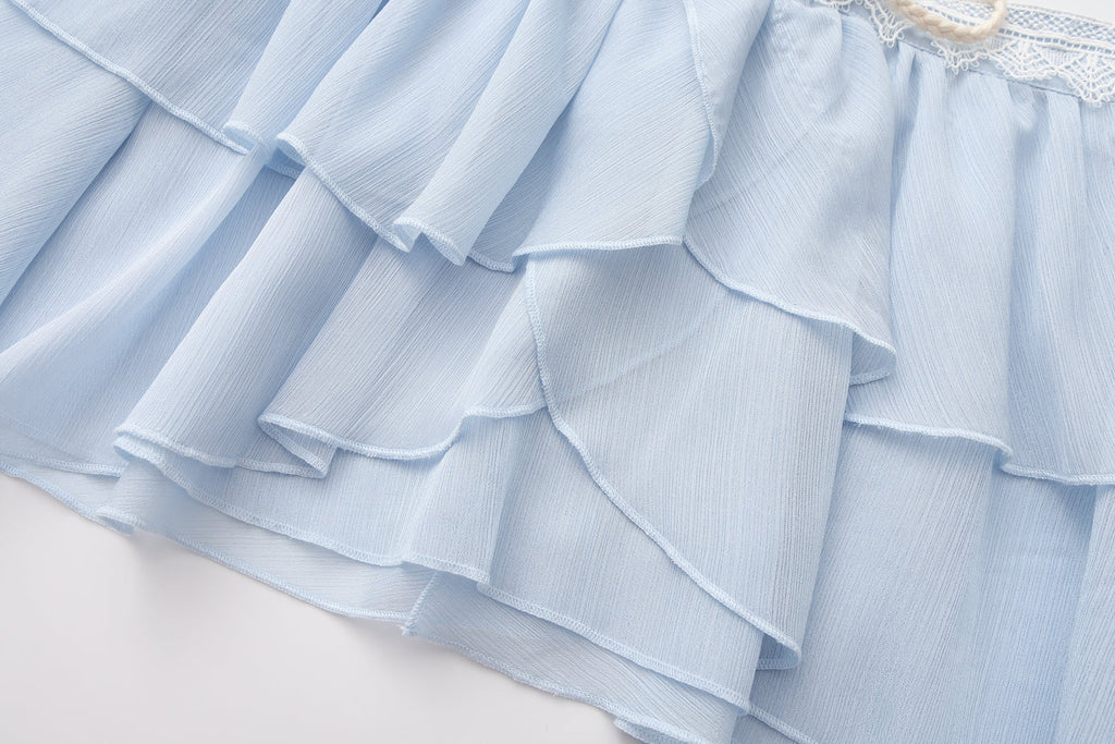 Blue Ribbon Woven Neck Top