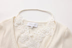 White Two-Piece Lace Halter Cardigan