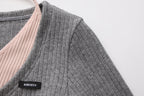 Grey Two-Piece Diamond-Studded Button-Up Strapless Cardigan