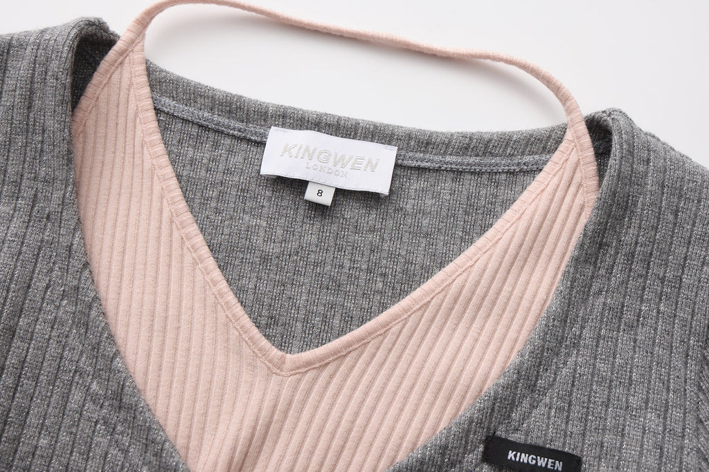 Grey Two-Piece Diamond-Studded Button-Up Strapless Cardigan