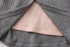 Grey Two-Piece Diamond-Studded Button-Up Strapless Cardigan