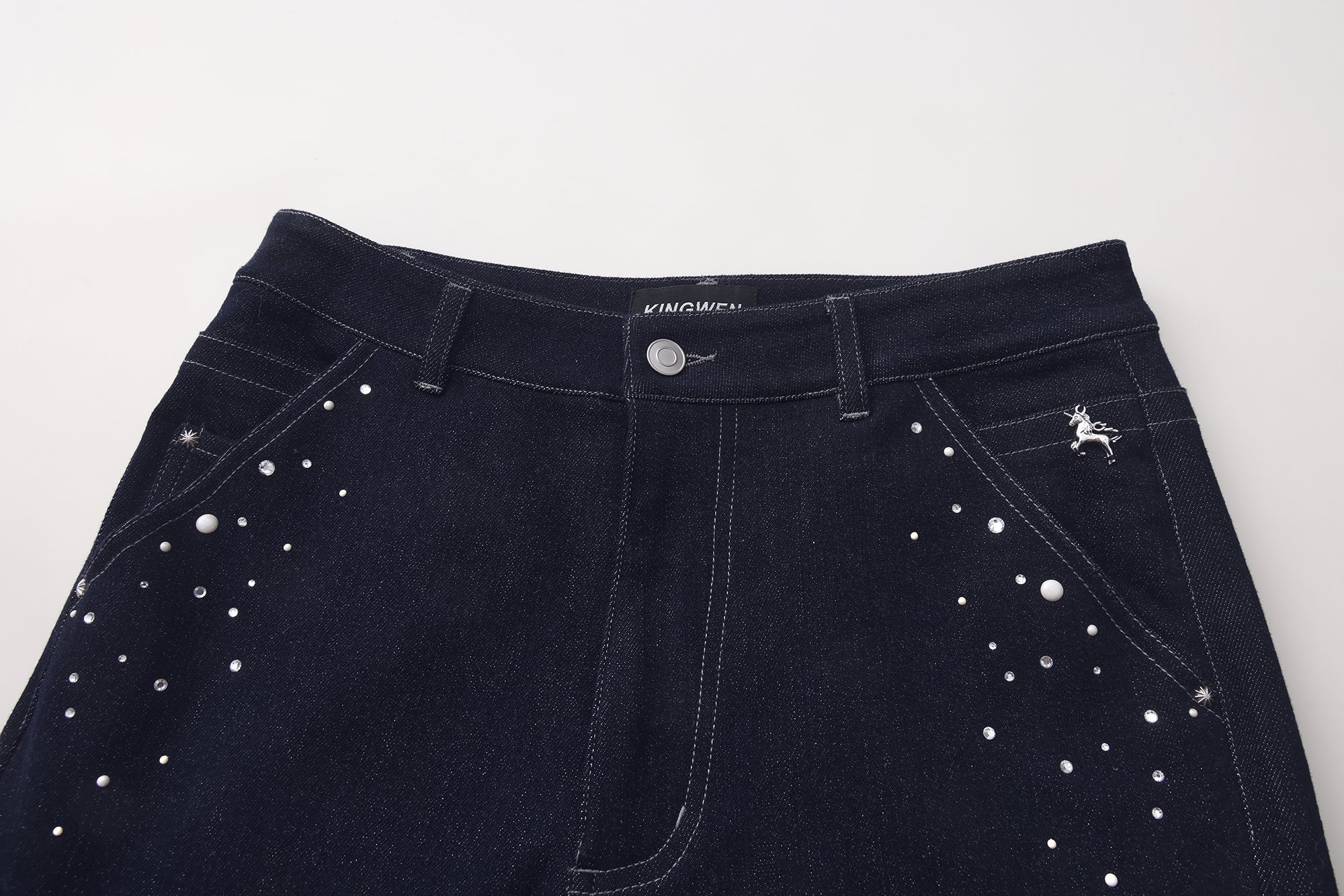 Diamond-Studded Pearl Jeans
